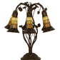 Meyda Lighting Stained Glass Pond Lily 19" 6-Light Mahogany Bronze Table Lamp With Amber & Red Shade Glass