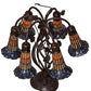 Meyda Lighting Stained Glass Pond Lily 19" 6-Light Mahogany Bronze Table Lamp With Amber & Violet Shade Glass