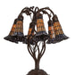 Meyda Lighting Stained Glass Pond Lily 19" 6-Light Mahogany Bronze Table Lamp With Amber & Violet Shade Glass