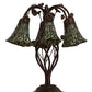 Meyda Lighting Stained Glass Pond Lily 19" 6-Light Mahogany Bronze Table Lamp With Green Art Shade Glass