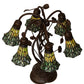 Meyda Lighting Stained Glass Pond Lily 19" 6-Light Mahogany Bronze Table Lamp With Green Art Shade Glass