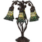 Meyda Lighting Stained Glass Pond Lily 19" 6-Light Mahogany Bronze Table Lamp With Green Art Shade Glass