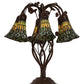Meyda Lighting Stained Glass Pond Lily 19" 6-Light Mahogany Bronze Table Lamp With Green Art Shade Glass