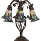 Meyda Lighting Stained Glass Pond Lily 19" 6-Light Mahogany Bronze Table Lamp With Multi-Colored Shade Glass