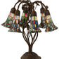Meyda Lighting Stained Glass Pond Lily 19" 6-Light Mahogany Bronze Table Lamp With Multi-Colored Shade Glass