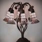 Meyda Lighting Stained Glass Pond Lily 19" 6-Light Mahogany Bronze Table Lamp With Pink Art Shade Glass