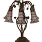 Meyda Lighting Stained Glass Pond Lily 19" 6-Light Mahogany Bronze Table Lamp With Pink Art Shade Glass