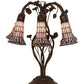 Meyda Lighting Stained Glass Pond Lily 19" 6-Light Mahogany Bronze Table Lamp With Pink Art Shade Glass