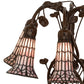 Meyda Lighting Stained Glass Pond Lily 19" 6-Light Mahogany Bronze Table Lamp With Pink Art Shade Glass