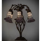 Meyda Lighting Stained Glass Pond Lily 19" 6-Light Mahogany Bronze Table Lamp With Pink & White Shade Glass