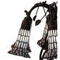Meyda Lighting Stained Glass Pond Lily 19" 6-Light Mahogany Bronze Table Lamp With Pink & White Shade Glass