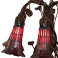Meyda Lighting Stained Glass Pond Lily 19" 6-Light Mahogany Bronze Table Lamp With Red Shade Glass
