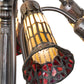 Meyda Lighting Stained Glass Pond Lily 24" 12-Light Mahogany Bronze Chandelier With Red & Amber Shade Glass