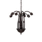 Meyda Lighting Stained Glass Pond Lily 24" 12-Light Mahogany Bronze Chandelier With Red & Amber Shade Glass