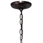 Meyda Lighting Stained Glass Pond Lily 24" 12-Light Mahogany Bronze Chandelier With Red & Amber Shade Glass