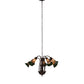 Meyda Lighting Stained Glass Pond Lily 24" 7-Light Mahogany Bronze Chandelier With Orange & Green Shade Glass