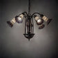 Meyda Lighting Stained Glass Pond Lily 24" 7-Light Mahogany Bronze Chandelier With Pink & White Shade Glass