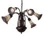 Meyda Lighting Stained Glass Pond Lily 24" 7-Light Mahogany Bronze Chandelier With Pink & White Shade Glass