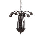 Meyda Lighting Stained Glass Pond Lily 24" 7-Light Mahogany Bronze Chandelier With Red Shade Glass