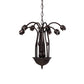 Meyda Lighting Stained Glass Pond Lily 24" 7-Light Mahogany Bronze Chandelier With Yellow & Green Shade Glass
