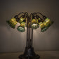 Meyda Lighting Stained Glass Pond Lily 25" 10-Light Mahogany Bronze Table Lamp With Green Shade Glass