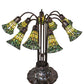 Meyda Lighting Stained Glass Pond Lily 25" 10-Light Mahogany Bronze Table Lamp With Green Shade Glass