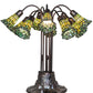 Meyda Lighting Stained Glass Pond Lily 25" 10-Light Mahogany Bronze Table Lamp With Green Shade Glass