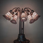 Meyda Lighting Stained Glass Pond Lily 25" 10-Light Mahogany Bronze Table Lamp With Pink Shade Glass