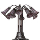 Meyda Lighting Stained Glass Pond Lily 25" 10-Light Mahogany Bronze Table Lamp With Pink Shade Glass