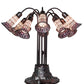 Meyda Lighting Stained Glass Pond Lily 25" 10-Light Mahogany Bronze Table Lamp With Pink Shade Glass