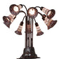 Meyda Lighting Stained Glass Pond Lily 25" 10-Light Mahogany Bronze Table Lamp With Pink Shade Glass
