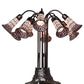 Meyda Lighting Stained Glass Pond Lily 25" 10-Light Mahogany Bronze Table Lamp With Pink Shade Glass