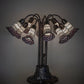 Meyda Lighting Stained Glass Pond Lily 25" 10-Light Mahogany Bronze Table Lamp With Pink & White Shade Glass