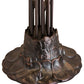 Meyda Lighting Stained Glass Pond Lily 25" 10-Light Mahogany Bronze Table Lamp With Pink & White Shade Glass