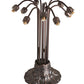 Meyda Lighting Stained Glass Pond Lily 25" 10-Light Mahogany Bronze Table Lamp With Pink & White Shade Glass