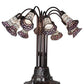 Meyda Lighting Stained Glass Pond Lily 25" 10-Light Mahogany Bronze Table Lamp With Pink & White Shade Glass