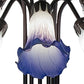 Meyda Lighting Stained Glass Pond Lily 25" 10-Light Mahogany Bronze Table Lamp With White & Blue Shade Glass