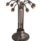 Meyda Lighting Stained Glass Pond Lily 25" 10-Light Mahogany Bronze Table Lamp With White & Blue Shade Glass