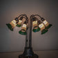 Meyda Lighting Stained Glass Pond Lily 25" 10-Light Mahogany Bronze Table Lamp With Yellow & Green Shade Glass