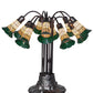 Meyda Lighting Stained Glass Pond Lily 25" 10-Light Mahogany Bronze Table Lamp With Yellow & Green Shade Glass
