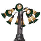 Meyda Lighting Stained Glass Pond Lily 25" 10-Light Mahogany Bronze Table Lamp With Yellow & Green Shade Glass