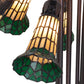 Meyda Lighting Stained Glass Pond Lily 25" 10-Light Mahogany Bronze Table Lamp With Yellow & Green Shade Glass