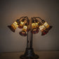 Meyda Lighting Stained Glass Pond Lily 25" 10-Light Mahogany Bronze Table Lamp With Yellow & Red Shade Glass
