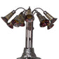 Meyda Lighting Stained Glass Pond Lily 25" 10-Light Mahogany Bronze Table Lamp With Yellow & Red Shade Glass
