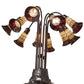 Meyda Lighting Stained Glass Pond Lily 25" 10-Light Mahogany Bronze Table Lamp With Yellow & Red Shade Glass