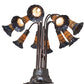Meyda Lighting Stained Glass Pond Lily 25" 10-Light Mahogany Bronze Table Lamp With Yellow & Violet Shade Glass