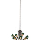 Meyda Lighting Stained Glass Pond Lily 251590 24" 7-Light Mahogany Bronze Chandelier With Amber & Green Shade Glass