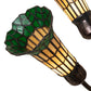 Meyda Lighting Stained Glass Pond Lily 251590 24" 7-Light Mahogany Bronze Chandelier With Amber & Green Shade Glass