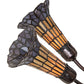 Meyda Lighting Stained Glass Pond Lily 251592 24" 7-Light Mahogany Bronze Chandelier With Amber & Violet Shade Glass
