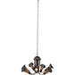 Meyda Lighting Stained Glass Pond Lily 251592 24" 7-Light Mahogany Bronze Chandelier With Amber & Violet Shade Glass